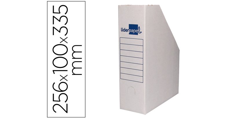 Revistero liderpapel ecouse carton 100% reciclado color blanco 256x100x335 mm