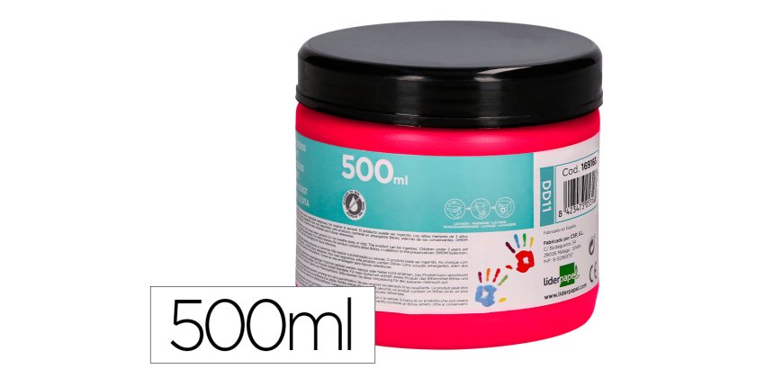 Pintura dedos liderpapel magenta tarrina de 500 cc