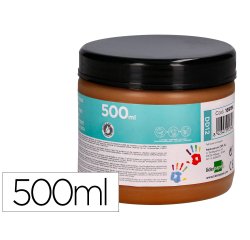 Pintura dedos liderpapel marron tarrina de 500 cc