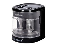 Sacapuntas q-connect kf14568 electrico de sobremesa cable usb/4 pilas aa afila cuchilla diametros de 6 a 12mm dos usos