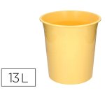 Papelera plastico q-connect amarillo pastel opaco 13 litros 275x285 mm