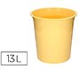 Papelera plastico q-connect amarillo pastel opaco 13 litros 275x285 mm