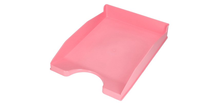 Bandeja sobremesa plastico q-connect rosa pastel opaco 240x70x340 mm