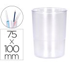 Cubilete portalapices q-connect transparente plastico diametro 75 mm alto 100 mm