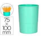 Cubilete portalapices q-connect verde menta pastel opaco plastico diametro 75 mm alto 100 mm