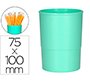 Cubilete portalapices q-connect verde menta pastel opaco plastico diametro 75 mm alto 100 mm