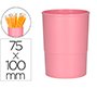 Cubilete portalapices q-connect rosa pastel opaco plastico diametro 75 mm alto 100 mm