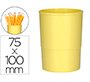 Cubilete portalapices q-connect amarillo pastel opaco plastico diametro 75 mm alto 100 mm
