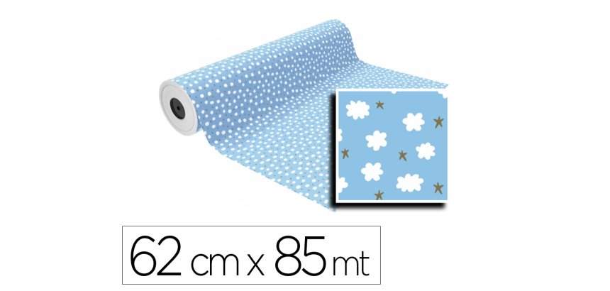Papel de regalo basika in1903-a bobina ancho 62 cm longitud 85 m peso 4 kg gramaje 60 g