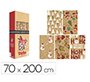 Papel de regalo basika kraft navidad rollo ancho 70 cm longitud 2 m diseños surtidos gramaje 50 g