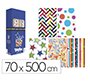Papel de regalo basika todo año rollo ancho 70 cm longitud 5 m modelos surtidos gramaje 50 g