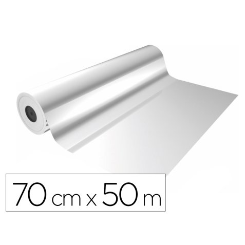 Papel de regalo basika polipropileno transparente bobina ancho 70 cm longitud 50 mt