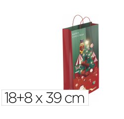 Bolsa para regalo basika para botella nv2303 18+8x39 cm