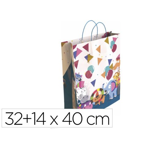 Bolsa para regalo basika ta2304 l botella 32+14x40 cm