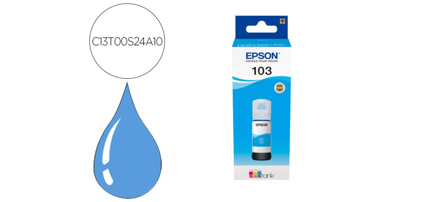 Tinta epson ecotank 103 l3110/3150/3151/5190 cian botella de 65 ml