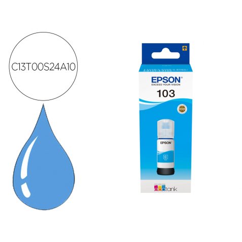 Tinta epson ecotank 103 l3110/3150/3151/5190 cian botella de 65 ml