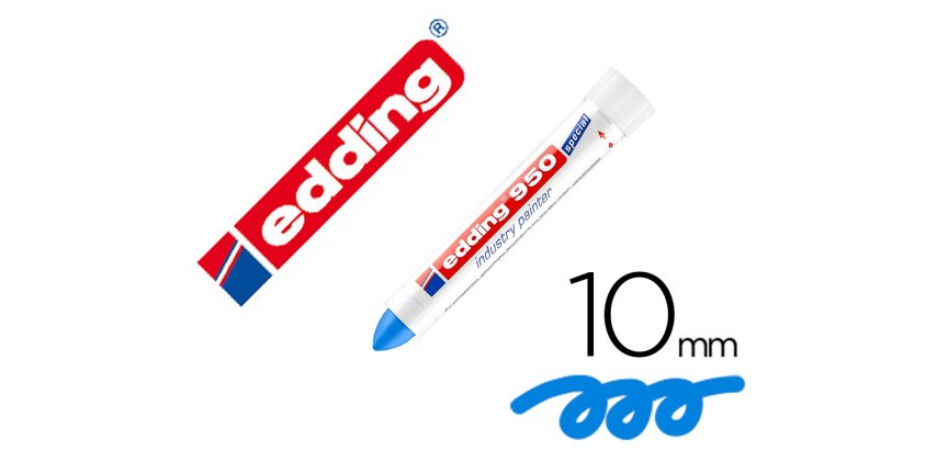 Marcador edding permanente 950 pasta opaca azul punta redonda 10 mm para superficies oxidadas/rugosas