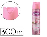 Ambientador spray splash aroma rosas bote de 300 ml