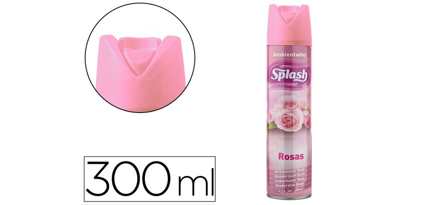 Ambientador spray splash aroma rosas bote de 300 ml