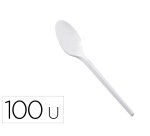 Cuchara sopera de plastico blanco reutilizable paquete de100 unidades
