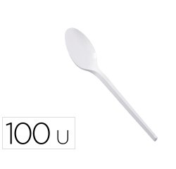 Cuchara de plastico blanco reutilizable paquete de 100 unidades