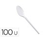 Cuchara sopera de plastico blanco reutilizable paquete de100 unidades
