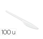 Cuchillo de plastico blanco reutilizable paquete de 100 unidades