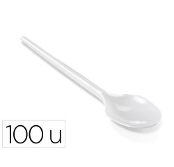Cucharilla de plastico blanco reutilizable paquete de 100 unidades
