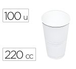 Vaso de plastico blanco 220 cc paquete de 100 unidades