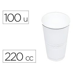 Vaso de plastico blanco 220 cc paquete de 100 unidades