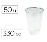 Vaso de plastico transparente 330 cc paquete de 50 unidades