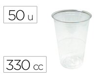 Vaso de plastico transparente 330 cc paquete de 50 unidades