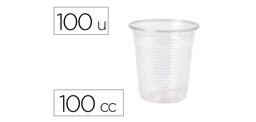 Vaso de plastico transparente 100 cc paquete de 100 unidades