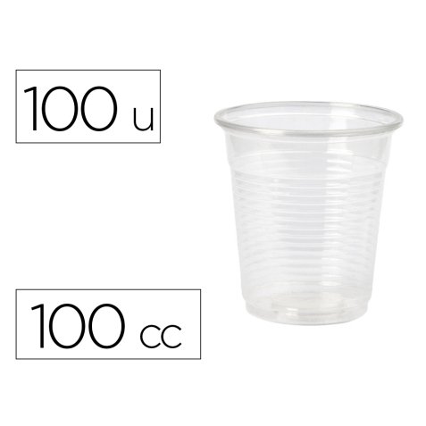 Vaso de plastico transparente 100 cc paquete de 100 unidades