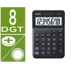 Calculadora casio ms-8f sobremesa 8 digitos tax +/- color negro