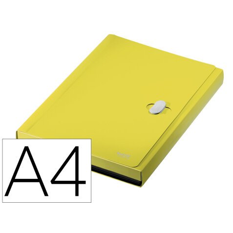 Carpeta leitz recycle clasificador fuelle A4 polipropileno 5 compartimentos con bolsillo frontal amarillo