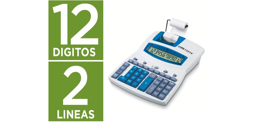 Calculadora ibico 1221x impresora pantalla lcd angulada papel 57 mm 12 digitos impresion bicolor