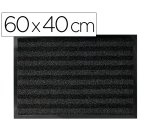 Alfombra para suelo q-connect premium para interiores antideslizante fibra polipropileno y fieltro gris 60x40 cm