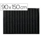 Alfombra para suelo q-connect premium para interiores antideslizante fibra polipropileno y fieltro gris 90x150 cm