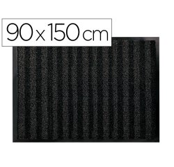 Alfombra para suelo q-connect premium para interiores antideslizante fibra polipropileno y fieltro gris 90x150 cm
