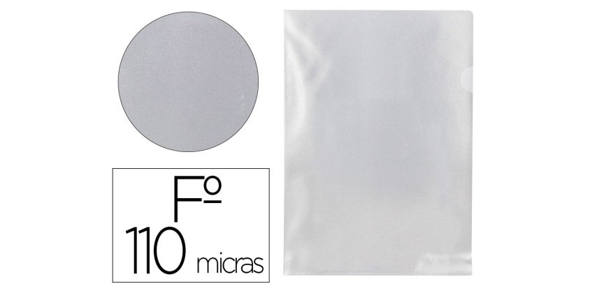 Carpeta q-connect dossier uñero plastico folio transparente 110 micras