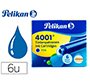 Tinta para plumas pelikan azul real caja 6 cartuchos