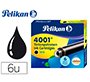 Tinta para plumas pelikan negra caja 6 cartuchos