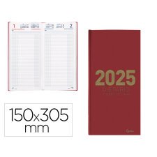 Dietario liderpapel 2025 dos tercios 15x30,5 cm color rojo papel 70 gr