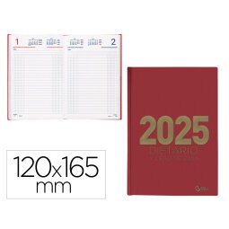 Dietario liderpapel 2025 octavo 12x16,5 cm color rojo papel 70 gr