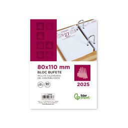 Bloc bufete liderpapel 2025 dia pagina 80x110 mm papel 80 gr