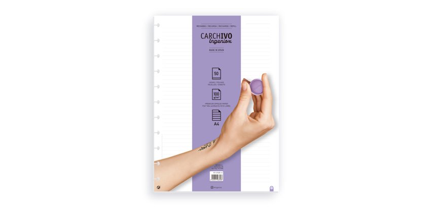 Recambio cuaderno carchivo ingeniox A4 50 hojas horizontal