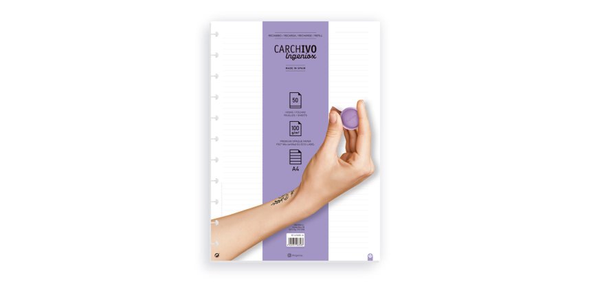 Recambio cuaderno carchivo ingeniox a4 50 hojas horizontal