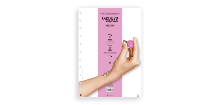 Recambio cuaderno carchivo ingeniox a4 50 hojas liso
