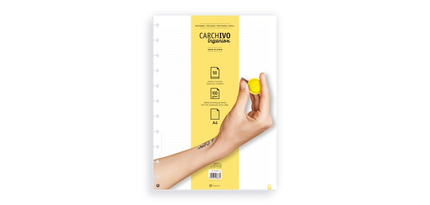 Recambio cuaderno carchivo ingeniox a4 50 hojas dots